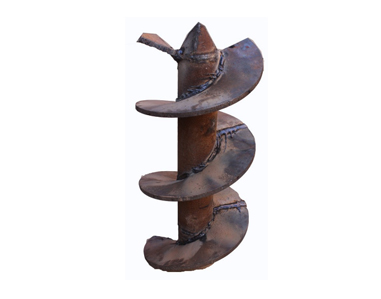 Spiral blades or sectional screw flight are used for mining machinery
