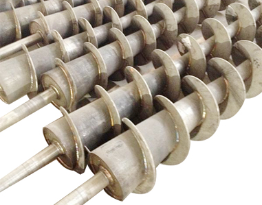 Sewage and sludge spiral shaft
